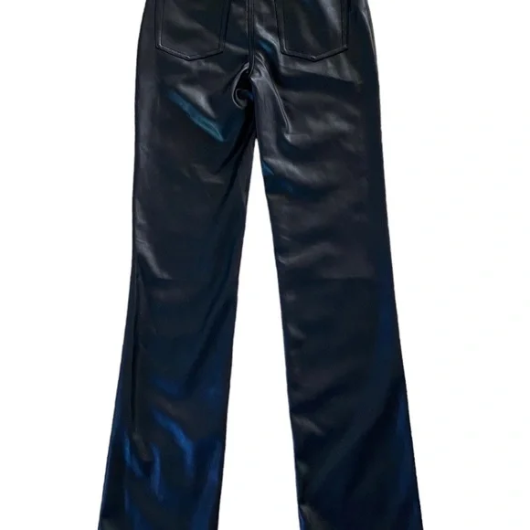Staud Chisel Faux Leather Straight Leg 5 Pocket Pants NWT, Size 2 (XS) - Picture 6 of 6